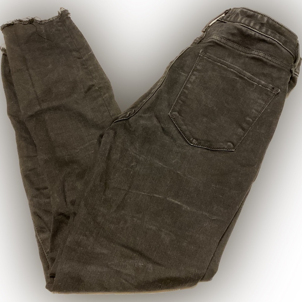 Abercrombie Fitch Black Jeans 27/4 Curve Love Super Skinny High Rise Distressed